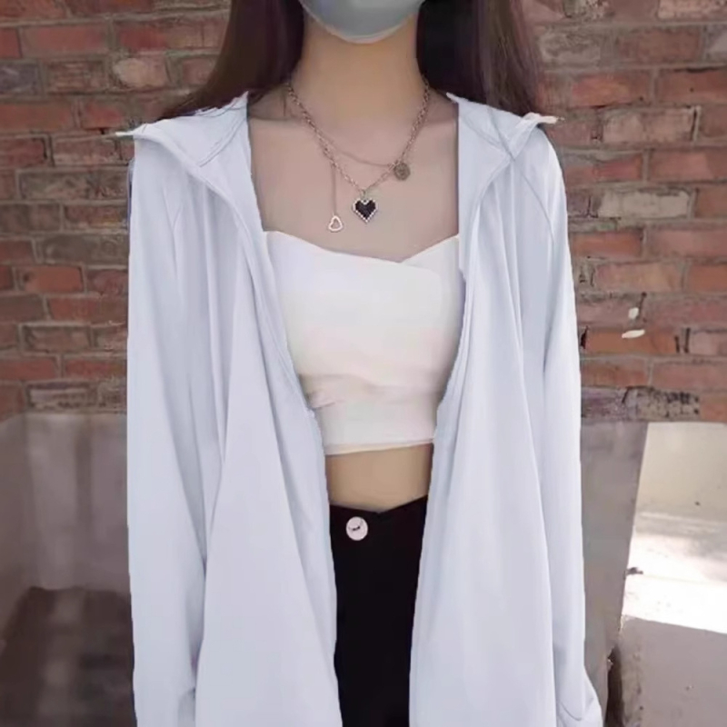 Яке за момичета с UV защита, ултра тънко, качулка, свободна кройка, полиестер