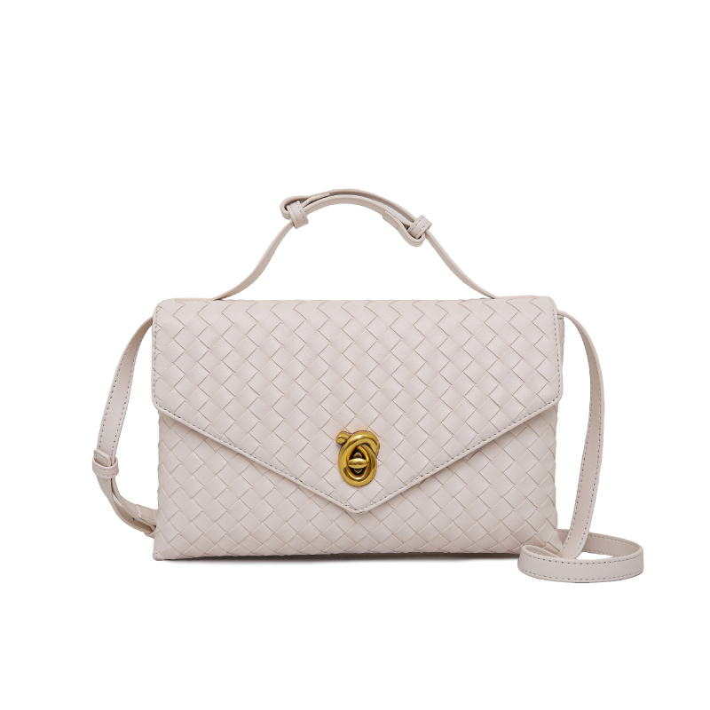 PU materijalna envelope-klutch torba s zaključavanjem, unutarnji džep sa zipom, poliester podstava