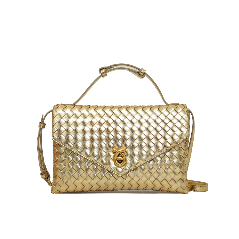 PU materijalna envelope-klutch torba s zaključavanjem, unutarnji džep sa zipom, poliester podstava