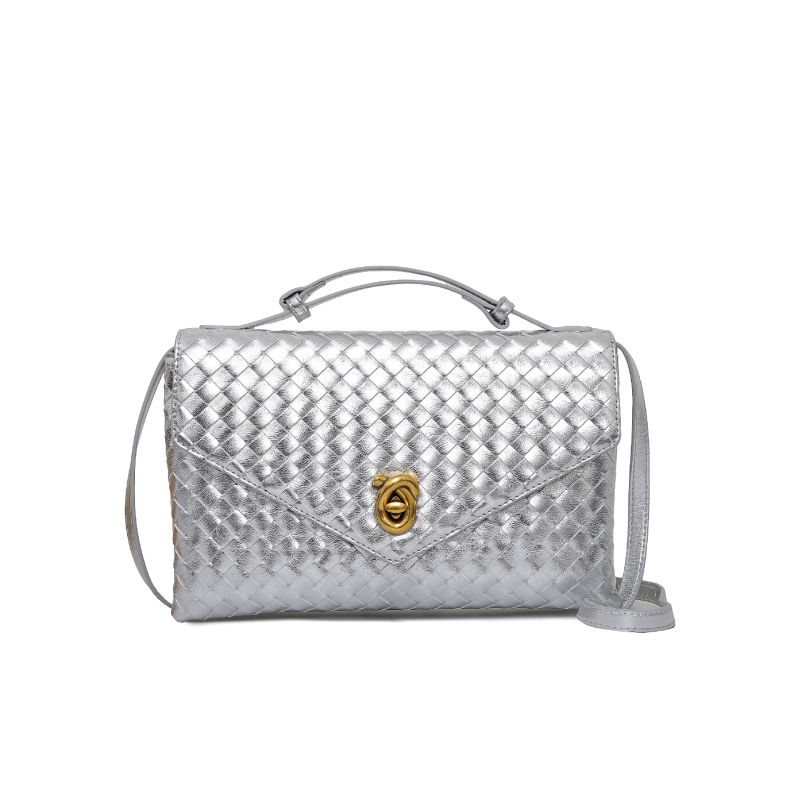 PU materijalna envelope-klutch torba s zaključavanjem, unutarnji džep sa zipom, poliester podstava