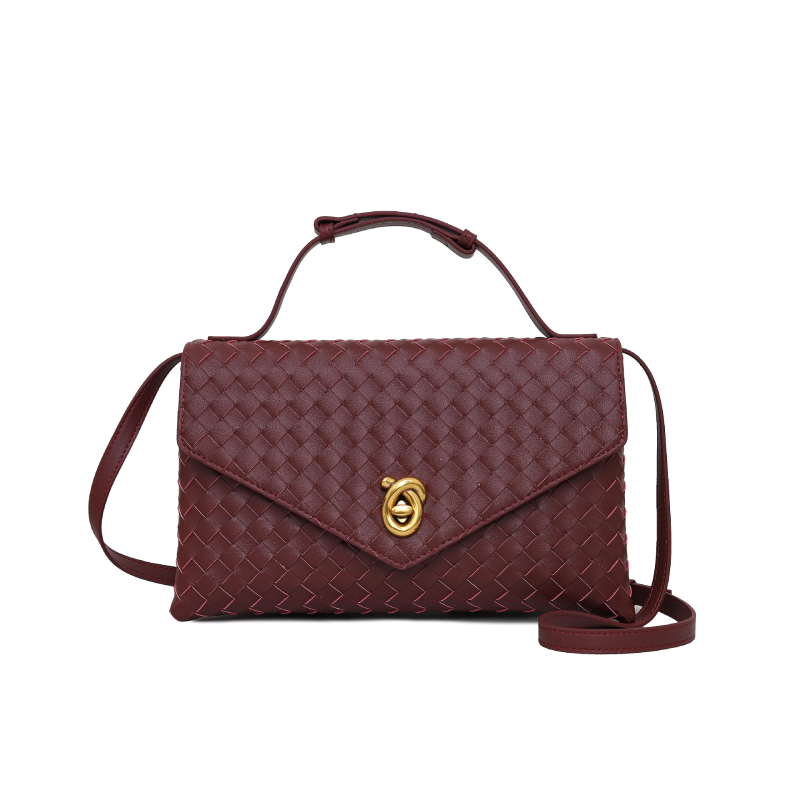 PU materijalna envelope-klutch torba s zaključavanjem, unutarnji džep sa zipom, poliester podstava