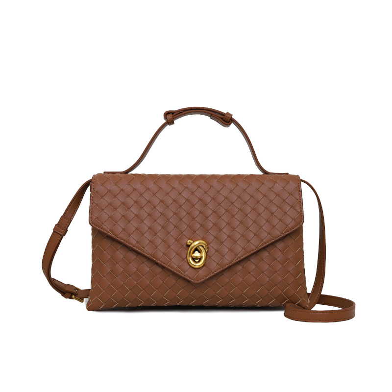 PU materijalna envelope-klutch torba s zaključavanjem, unutarnji džep sa zipom, poliester podstava