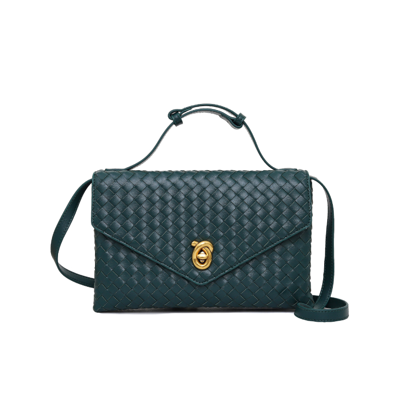 PU materijalna envelope-klutch torba s zaključavanjem, unutarnji džep sa zipom, poliester podstava