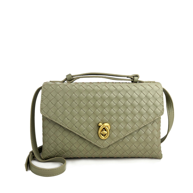 PU materijalna envelope-klutch torba s zaključavanjem, unutarnji džep sa zipom, poliester podstava