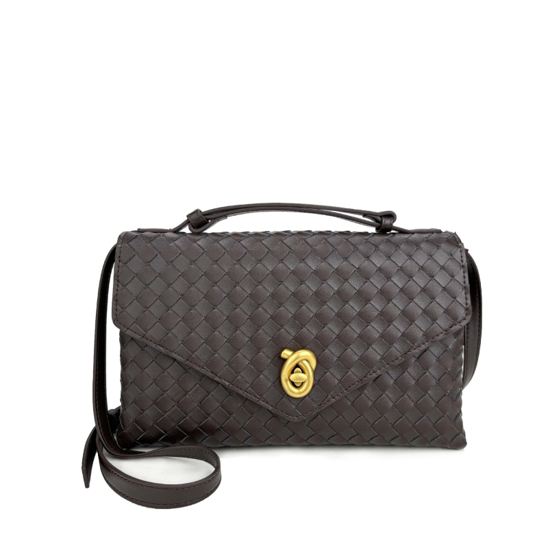 PU materijalna envelope-klutch torba s zaključavanjem, unutarnji džep sa zipom, poliester podstava