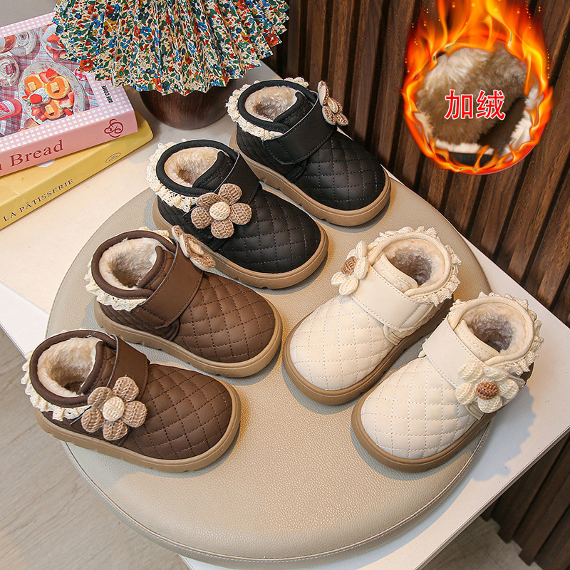 Zimske čizme do gležnja za djevojčice s fleece unutrašnjosti, gornji dio od mikrovlakna, gumena potplat, niski gležanj, antibakterijske i otporne na hladno