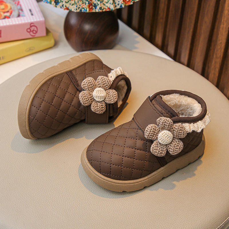 Zimske čizme do gležnja za djevojčice s fleece unutrašnjosti, gornji dio od mikrovlakna, gumena potplat, niski gležanj, antibakterijske i otporne na hladno