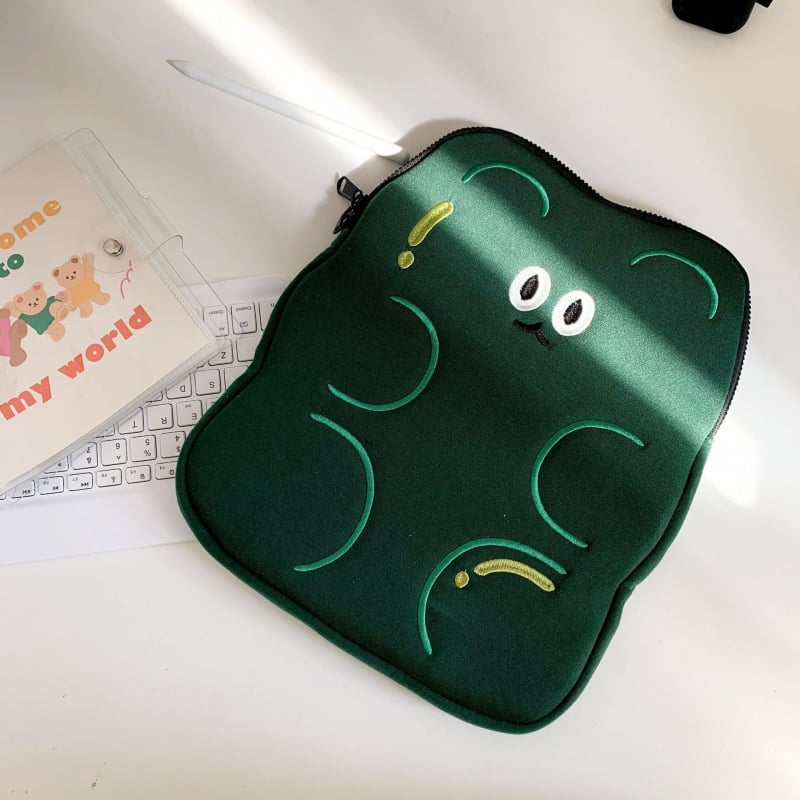 Husă de protecție pentru iPad cu model urs – textil, respirabilă, ultraușoară, rezistentă la uzură, căptușeală din piele întoarsă