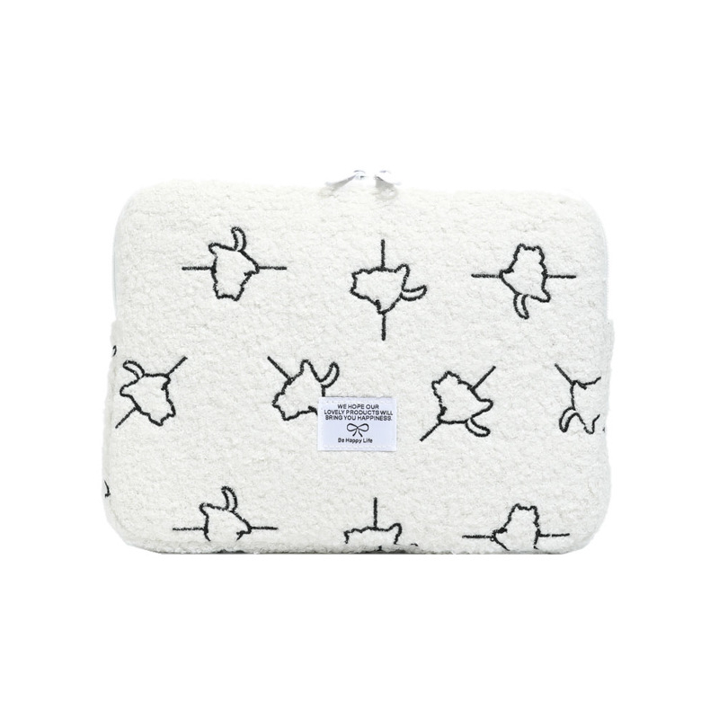 Obal na notebook s proti krádeži a skladacím dizajnom, fleece vonkajšok, polyesterová podšívka, zvierací vzor, unisex