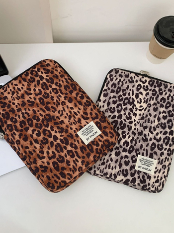 Torba za prijenosno računalo s leopard printom, ručna (Nylon; podstava od pamuka; zaštita od krađe)