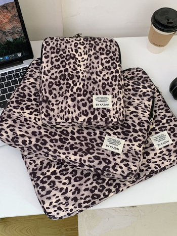 Torba za prijenosno računalo s leopard printom, ručna (Nylon; podstava od pamuka; zaštita od krađe)