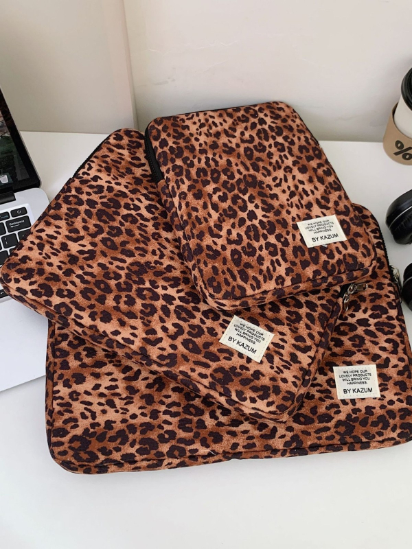 Torba za prijenosno računalo s leopard printom, ručna (Nylon; podstava od pamuka; zaštita od krađe)