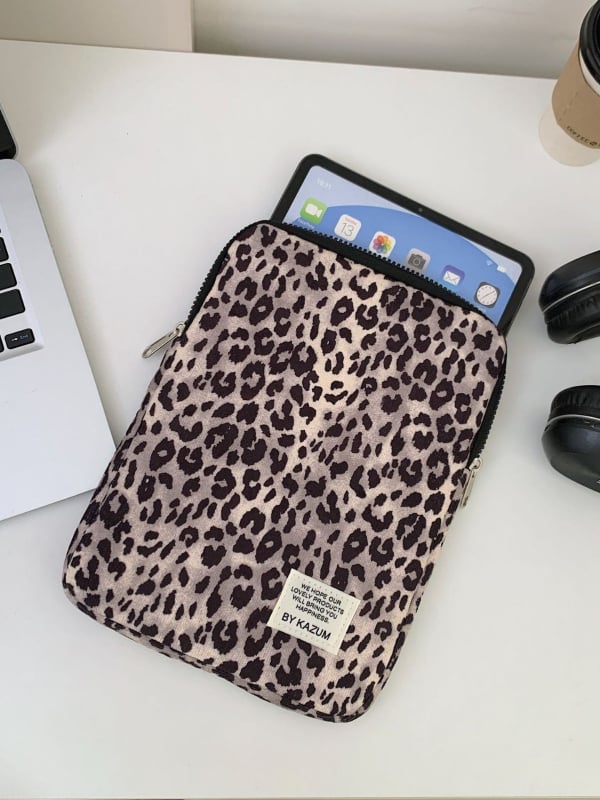 Torba za prijenosno računalo s leopard printom, ručna (Nylon; podstava od pamuka; zaštita od krađe)