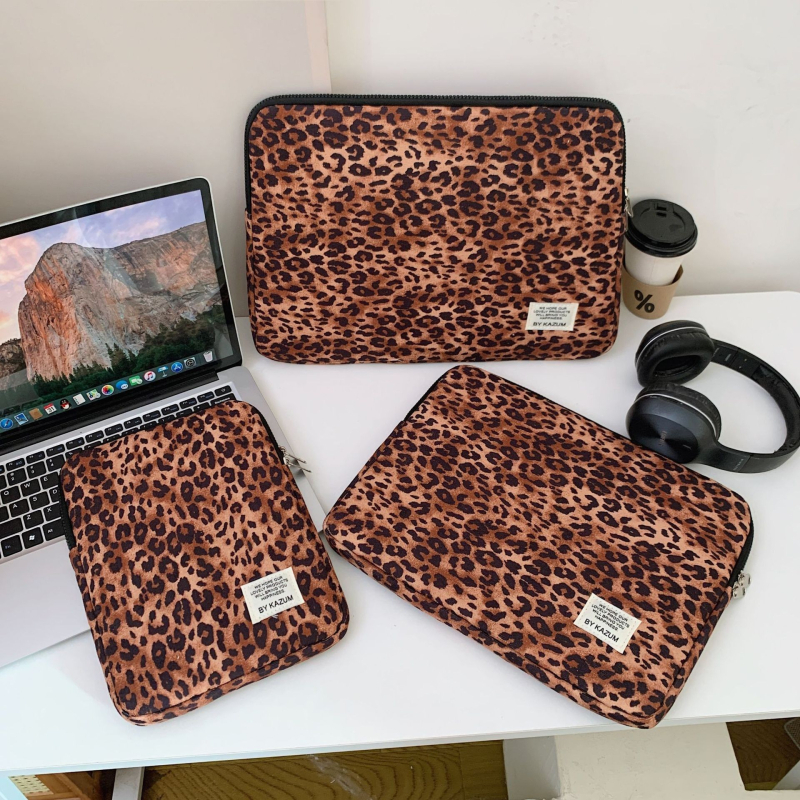Torba za prijenosno računalo s leopard printom, ručna (Nylon; podstava od pamuka; zaštita od krađe)
