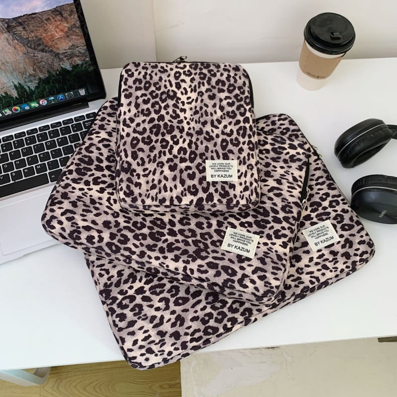Torba za prijenosno računalo s leopard printom, ručna (Nylon; podstava od pamuka; zaštita od krađe)