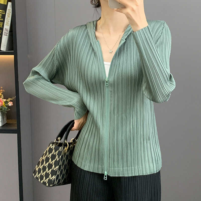 Jakna od poliestera s printom, slobodan kroj, V-izrez