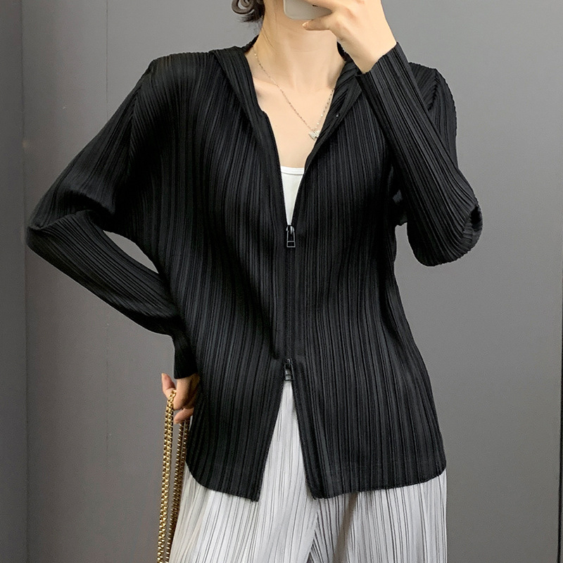 Jakna od poliestera s printom, slobodan kroj, V-izrez