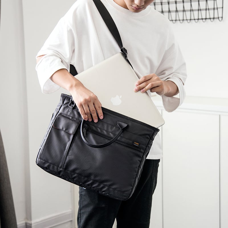 WINNER A8019 Τσάντα για φορητό υπολογιστή από Oxford ύφασμα, με φερμουάρ, αδιάβροχη, επαγγελματική τσάντα ώμου με πολλαπλές θήκες