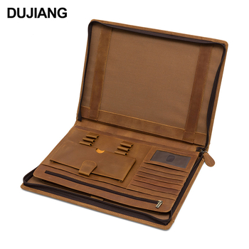 DUJIANG torbica za tablet i notesnik — prava koža, Crazy Horse završna obrada, gradski minimalistički stil, unisex, proljeće 2025 izlazak