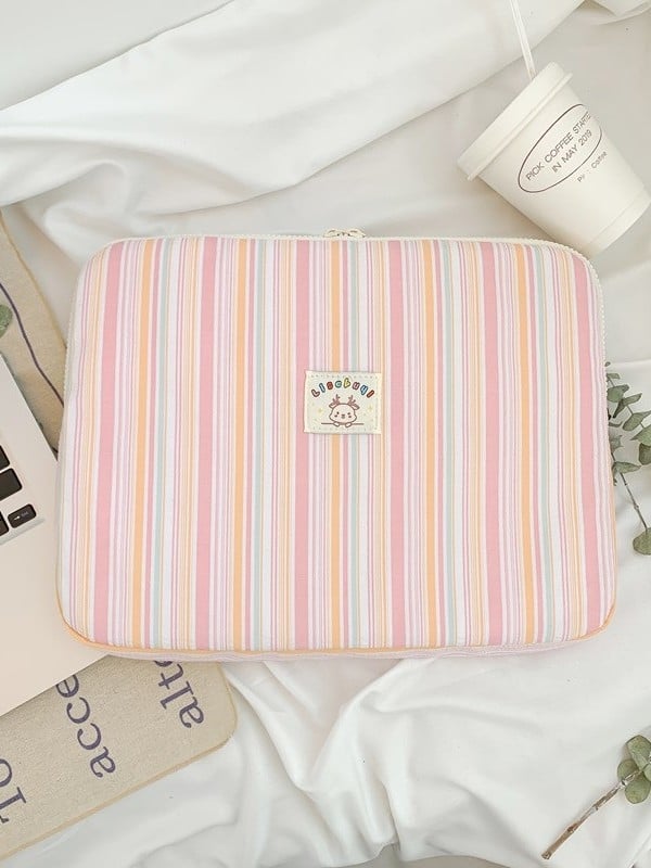 Najlon torba za prijenosno računalo i torbica za tablet s prugastim uzorkom, protiv krađe, unisex, podstava od poliestera, street fashion