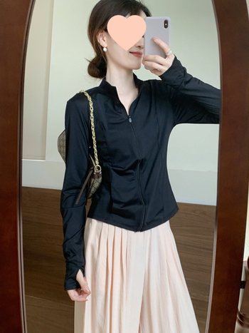 Памучен топ за защита от слънцето, свободна кройка, дълъг ръкав, UPF30+, тънък