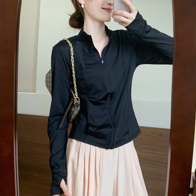 Памучен топ за защита от слънцето, свободна кройка, дълъг ръкав, UPF30+, тънък