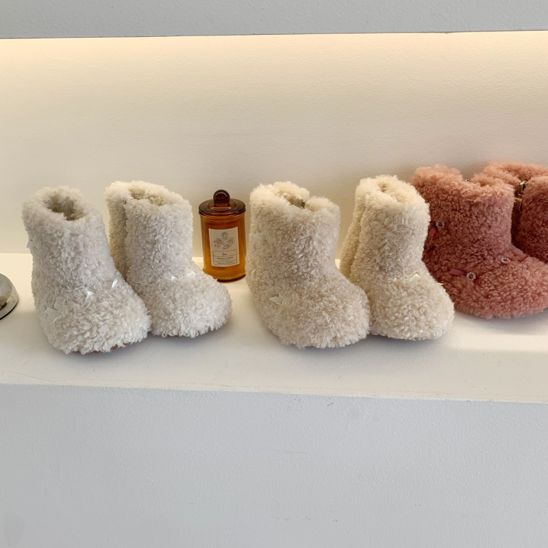 Ghete de gleznă pentru fete, stil coreean, pluș, Kui xi, pentru copii 1–12 ani (1–3 ani, 4–6 ani, 7–12 ani)