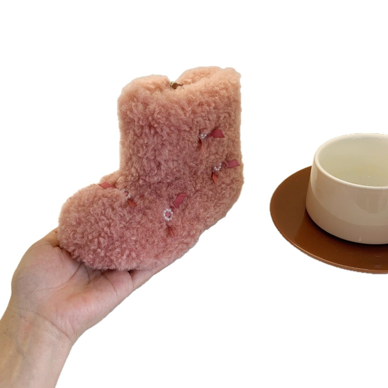 Ghete de gleznă pentru fete, stil coreean, pluș, Kui xi, pentru copii 1–12 ani (1–3 ani, 4–6 ani, 7–12 ani)