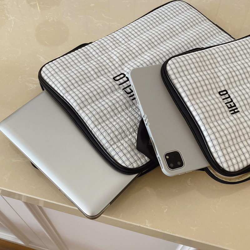 Najlon torbica za laptop u korejskom stilu, s uzorkom slova, za studentski stil, s podstavljenom unutrašnjošću, olakšava nošenje