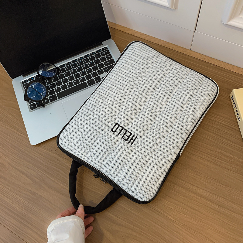 Najlon torbica za laptop u korejskom stilu, s uzorkom slova, za studentski stil, s podstavljenom unutrašnjošću, olakšava nošenje