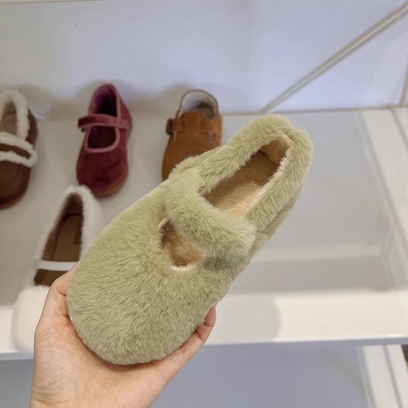 Dječje zimske cipele za djevojčice s kožušnom na gornjem dijelu, Velcro kopča, debeli gumeni potplat, za uzrast 4–16 godina