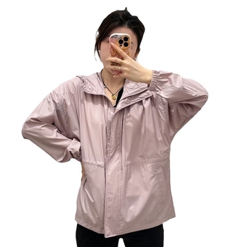 Дамско яке с качулка за UV защита, UPF30+, дълги ръкави, цип отпред, лека полиестрова материя