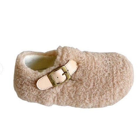 Pantofi pentru copii în stil coreean, cu partea superioară pufoasă, închidere Velcro, talpă din cauciuc, construcție groasă, pentru vârste 1–12 ani