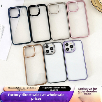 Pouzdro pre iPhone 17 z akrylu, plná ochrana, proti pádom, rám objektívu so diamantmi, pre radu iPhone 17