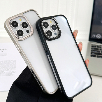 Pouzdro pre iPhone 17 z akrylu, plná ochrana, proti pádom, rám objektívu so diamantmi, pre radu iPhone 17