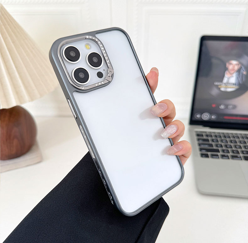 Pouzdro pre iPhone 17 z akrylu, plná ochrana, proti pádom, rám objektívu so diamantmi, pre radu iPhone 17