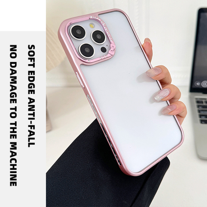 Pouzdro pre iPhone 17 z akrylu, plná ochrana, proti pádom, rám objektívu so diamantmi, pre radu iPhone 17