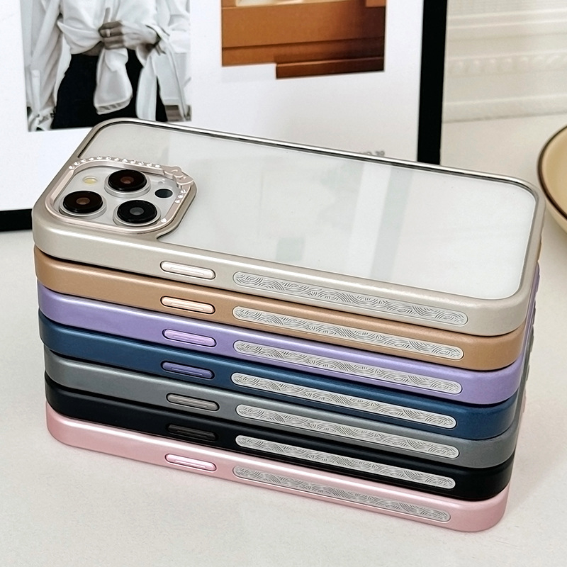 Pouzdro pre iPhone 17 z akrylu, plná ochrana, proti pádom, rám objektívu so diamantmi, pre radu iPhone 17