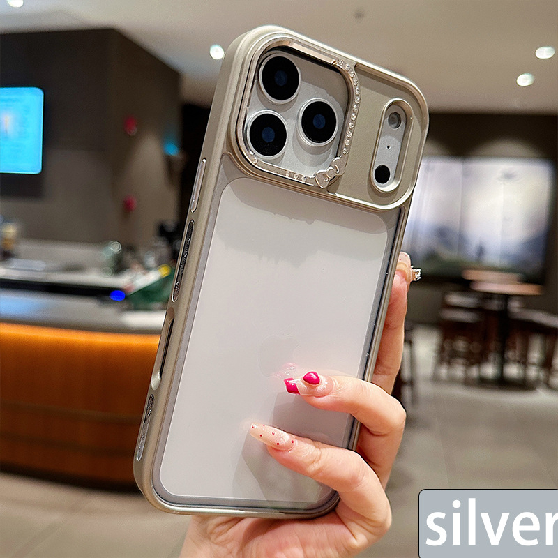 Pouzdro pre iPhone 17 z akrylu, plná ochrana, proti pádom, rám objektívu so diamantmi, pre radu iPhone 17