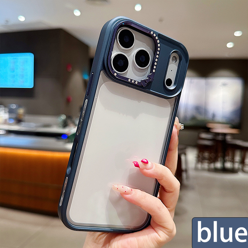 Pouzdro pre iPhone 17 z akrylu, plná ochrana, proti pádom, rám objektívu so diamantmi, pre radu iPhone 17