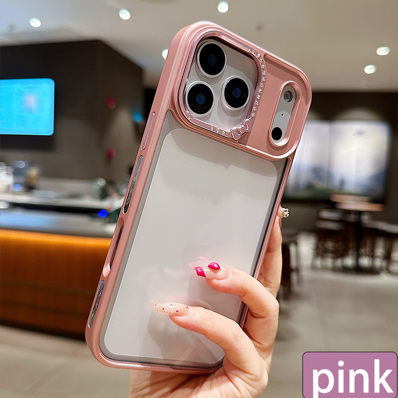 Pouzdro pre iPhone 17 z akrylu, plná ochrana, proti pádom, rám objektívu so diamantmi, pre radu iPhone 17