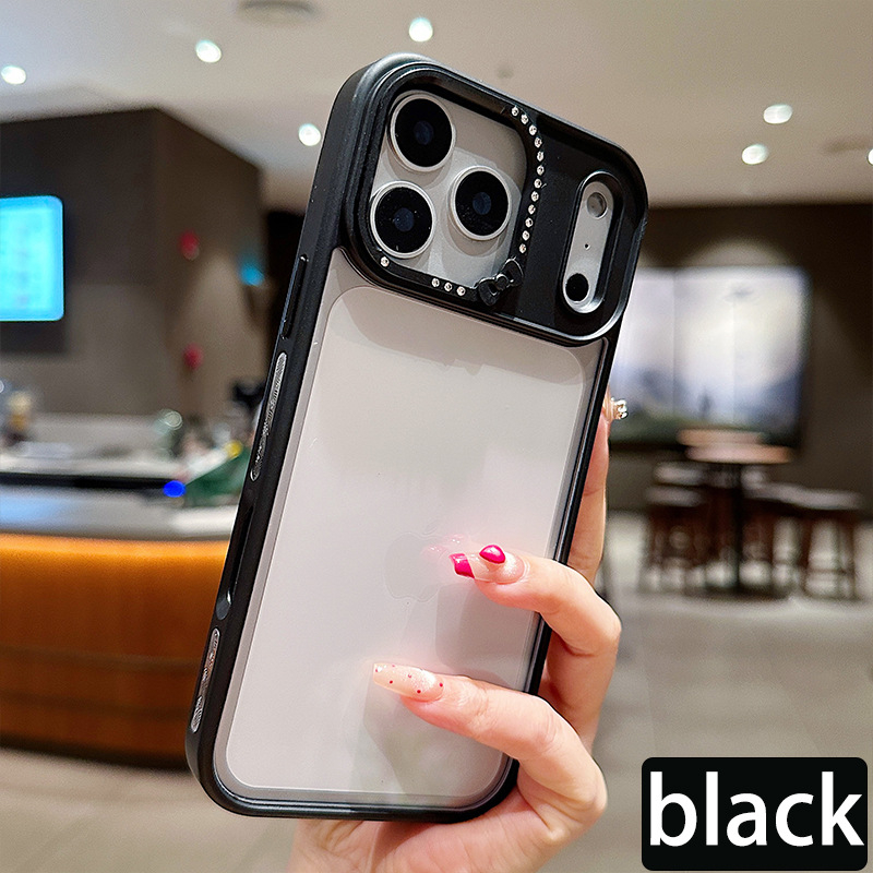 Pouzdro pre iPhone 17 z akrylu, plná ochrana, proti pádom, rám objektívu so diamantmi, pre radu iPhone 17