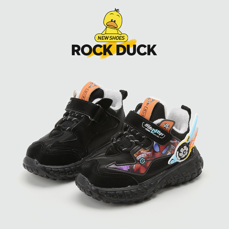 Rockduck Dječje zimske kožne sportske tenisice s toplom podstavom, Velcro zatvarač, gumeni potplat