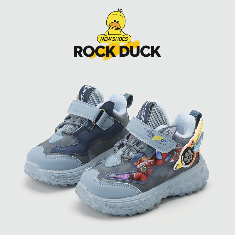 Rockduck Dječje zimske kožne sportske tenisice s toplom podstavom, Velcro zatvarač, gumeni potplat
