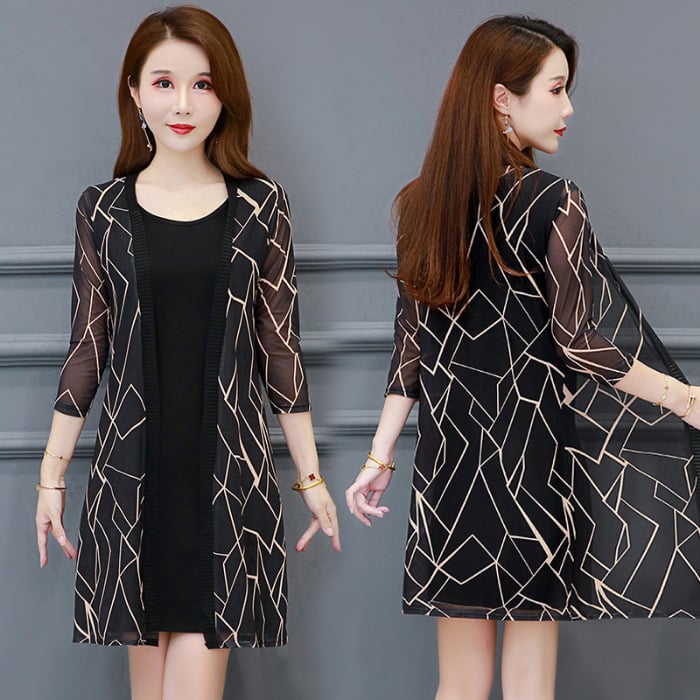 UV защита мрежест кардиган тип шал, три четвърти ръкав, Vinylon, Хараджуку стил