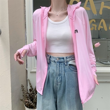 Женски качулков жакет за UV защита, ледено-копринен плат, дишащ, ултра лек, дълъг ръкав