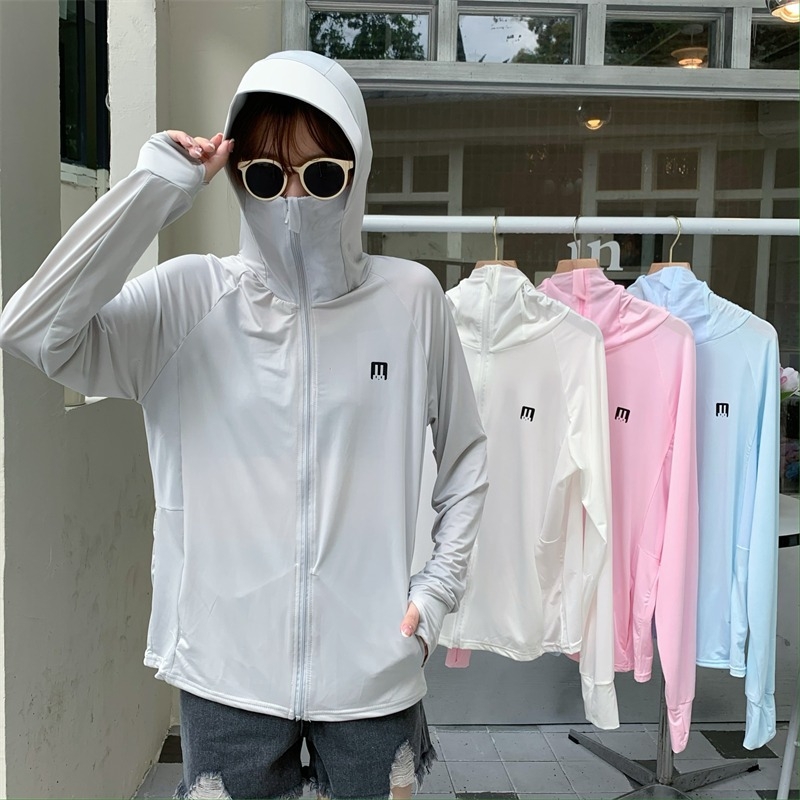 Женски качулков жакет за UV защита, ледено-копринен плат, дишащ, ултра лек, дълъг ръкав