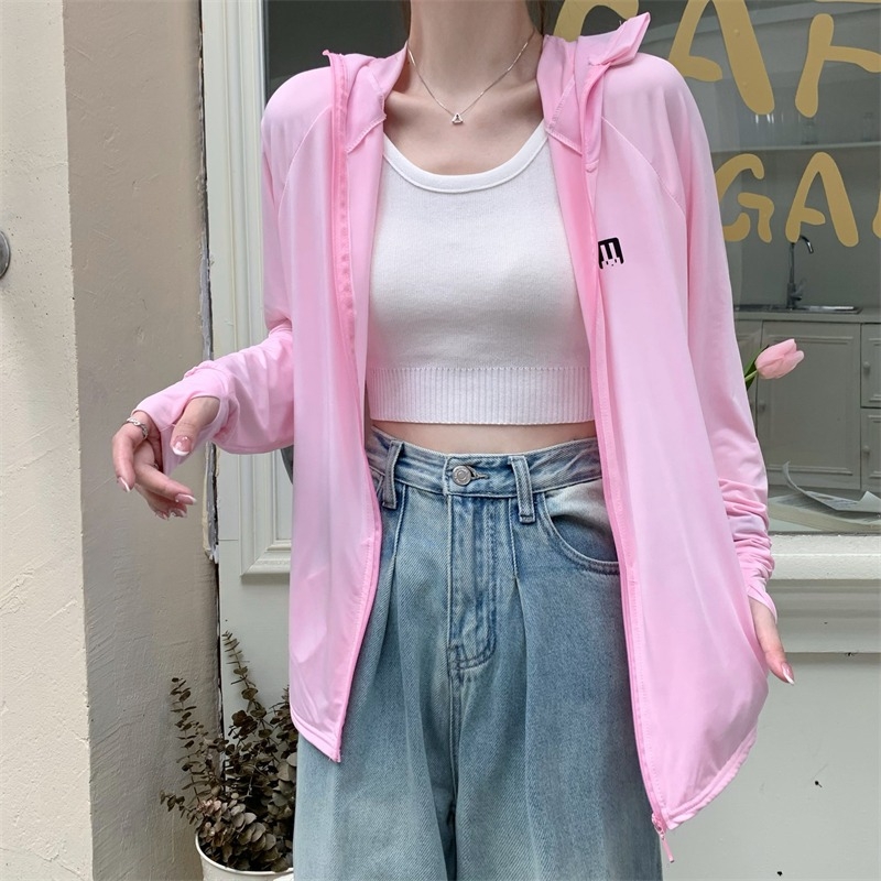 Женски качулков жакет за UV защита, ледено-копринен плат, дишащ, ултра лек, дълъг ръкав