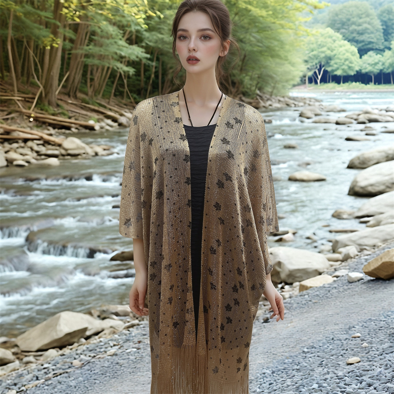 Καρντιγάν μπικίνι με λεοπάρ μοτίβο, προστασία από τον ήλιο, 100% πολυεστέρας, άνοιξη 2025