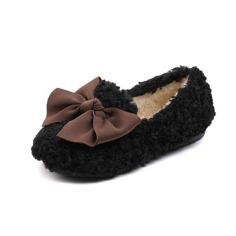 Dječje zimske plišane papuče za dom, podstavljene, gornji dio od pliša, gumena potplata, slip-on, uzrast 1–6 godina